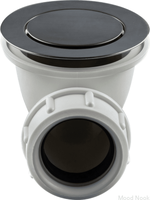 Pop-up Badkarsstopp 22200 Mässing Svart Borstad Krom