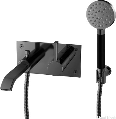 Grifo termostático de pared para bañera ARM036, Latón, Cromo Negro