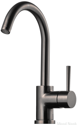 Grifo de cocina EVO180, latón, negro, cromo cepillado