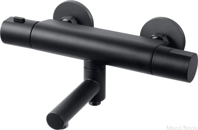 Grifo termostático de pared para bañera ARM022-150 Latón Negro Mate