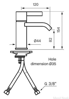 ARM071M grifo para lavabo, latón cromado negro
