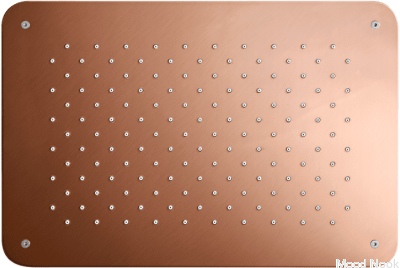 Rociador de ducha, ducha de lluvia rectangular 370 x 250 ZSOF092 Cobre cepillado, sin pintar