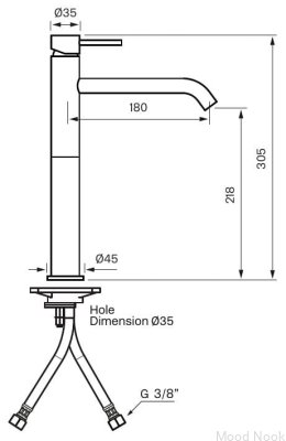 Grifo para lavabo EVM082, latón níquel cepillado