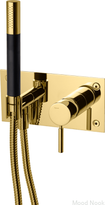 Grifo de ducha con rociador y flexo BOX011-364 Honey Gold Brass