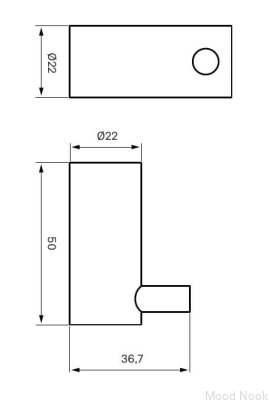 Percha de pared TA242 Latón Gris Ascot (2 piezas)