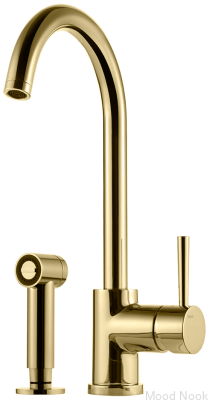 Смеситель для кухни на два отверстия с душем EVO200, Honey Gold Brass