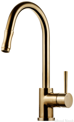 Grifo de cocina con caño extraíble EVO185, latón pulido, sin pintar