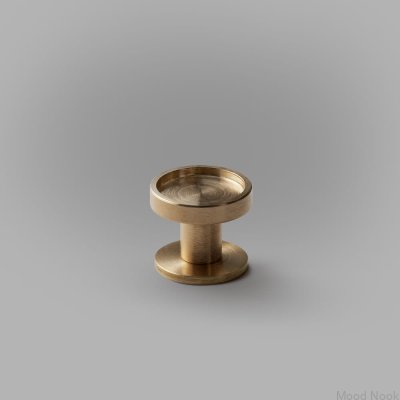 Furniture knob Ina S Short Brass Brushed Unpainted