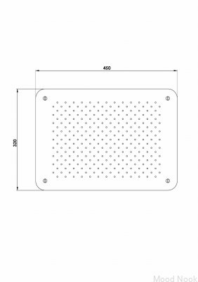 Rociador de ducha tipo lluvia rectangular 450 x 320 ZSOF093 Latón Negro Cromo Cepillado