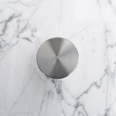 Nena M Silver Borstad Inox Möbelknopp
