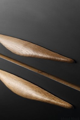 Удлиненная мебельная ручка Manta 160 Wooden Walnut