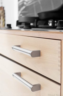 Stort 320 stål silver långsträckt möbelhandtag