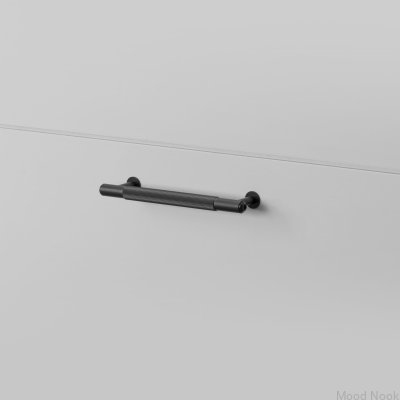 Linjärt 125 stål svart avlångt möbelhandtag