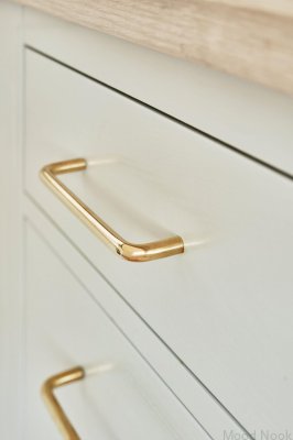 Rörformigt 128 långt möbelhandtag Mässing Guld Polerat Olackerat
