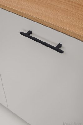 Pen 128 avlångt möbelhandtag, gjutjärn, mattsvart