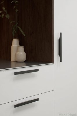 Facet 96 avlångt möbelhandtag, aluminium, mattsvart