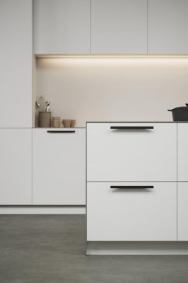 Facet 160 avlångt möbelhandtag, aluminium, mattsvart