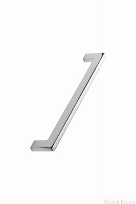 Avlångt möbelhandtag Flat 192 Metall Silver Krom