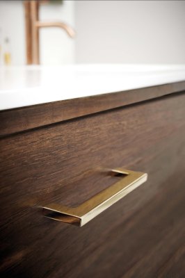 Platt 448 metall guld polerat långsträckt möbelhandtag