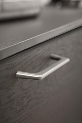 Vista 192 Metall avlångt möbelhandtag Silver Borstad