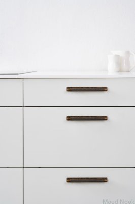 Manor Back 128 avlångt möbelhandtag, metall, antik, guld