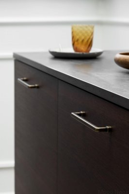 Equester 160 avlångt möbelhandtag, metall, antik, guld