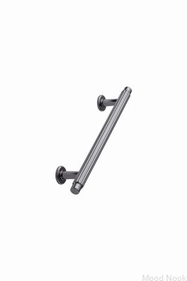 Villa 128 Metall Nickel Svart Avlångt Möbelhandtag