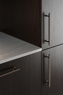Villa 192 avlångt möbelhandtag, metall, antik brons