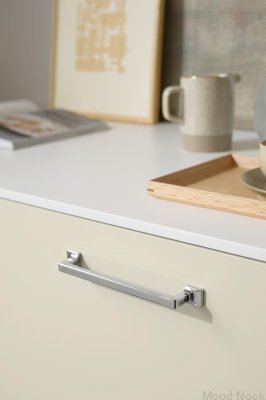 Heritage 160 Metall avlångt möbelhandtag Silver Nickelpläterad