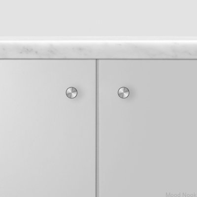 Linear 12 Stål Silver Möbelknopp (Set om 2)