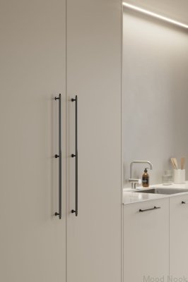 Villa Long 640 svart nickel avlångt möbelhandtag