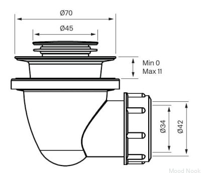 Tapón emergente para bañera 22200 Azul Profundo Latón