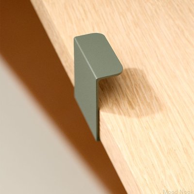 Hide 40 edge möbelhandtag, askgrön metall