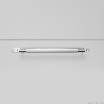 Linjärt platta 225 stål silverförlängt möbelhandtag med dyna