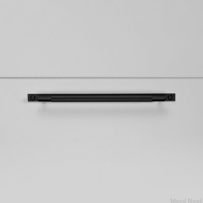 Linjärt platta 225 stål svart avlångt möbelhandtag med dyna