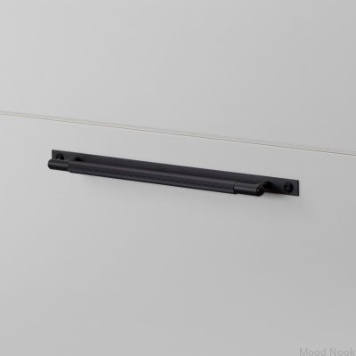Linjärt platta 225 stål svart avlångt möbelhandtag med dyna