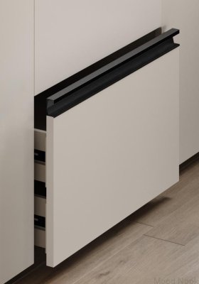 Tirador para mueble empotrado Six 297 Aluminio Negro