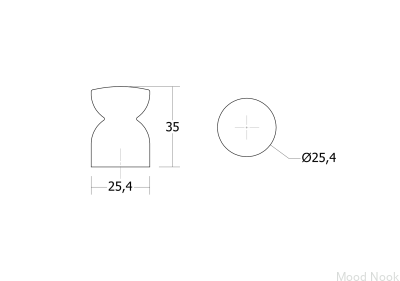 Bouton de meuble Pièce 25 Bois Noyer