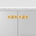 Zdjecie galki Linear plate mosieznej zlotej frontalnie