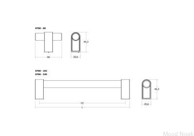 Uchwyt meblowy podłużny Casey 320 Aluminiowy Brązowy Mat