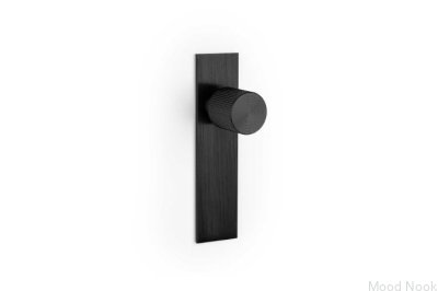 Möbelknopp med Arpa Plate Aluminium Svart Borstad bricka