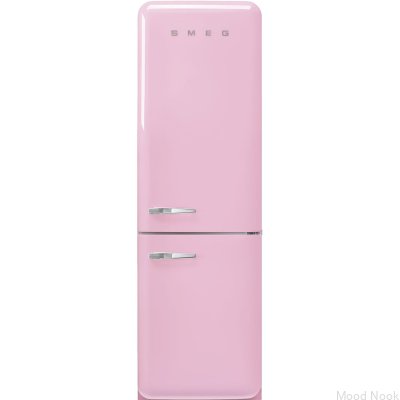 Refrigerador estilo años 50 FAB32RPK5 196,8 cm Sistema MultiFlow Rosa Pastel (tiradores cromados)