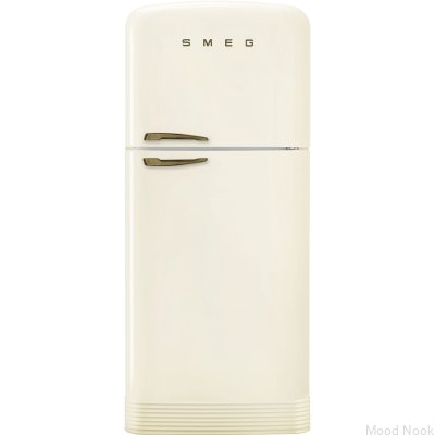 Refrigerador FAB50RCRB5 estilo años 50, 192,1 cm, beige (tiradores de latón)