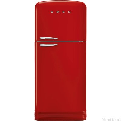 Refrigerador FAB50RRD5 estilo años 50, 192,1 cm, color rojo (tiradores cromados)