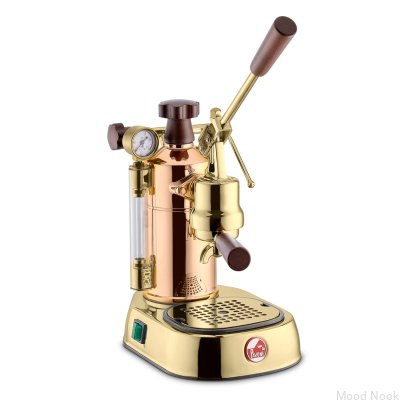 Cafeteira profissional Rame Gold Lever Gold e Copper