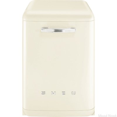 Lave-vaisselle 3 paniers style années 50 LVFABCR3 beige (poignée chromée)