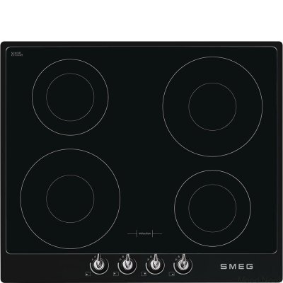 Induktionshäll 60 Victoria SI964NM 4 värmezoner Svart Ram + Svart Glas (kromknoppar)