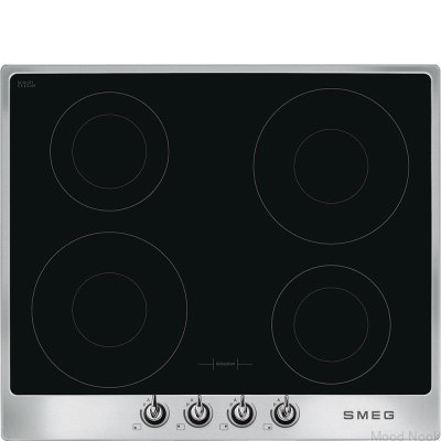 Induktionshäll 60 Victoria SI964XM 4 kokzoner Rostfritt stålram + svart glas (kromknoppar)