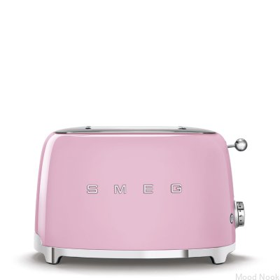 2 skiva brödrost 50-talsstil rosa
