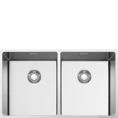 Évier Mira VR12S3434, 2 bacs, acier inoxydable